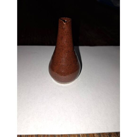 2005 Miracle Pottery Miniature Brown Decor Pitcher Jug Vase with Handle - Picture 3 of 7